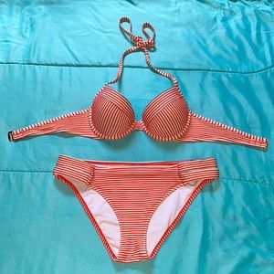 Shade & Shore Orange and White bikini